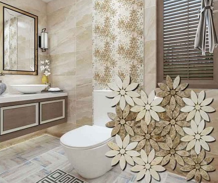 keramik kamar mandi motif bunga