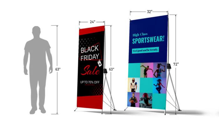 Ukuran stand banner vertikal dan horisontal